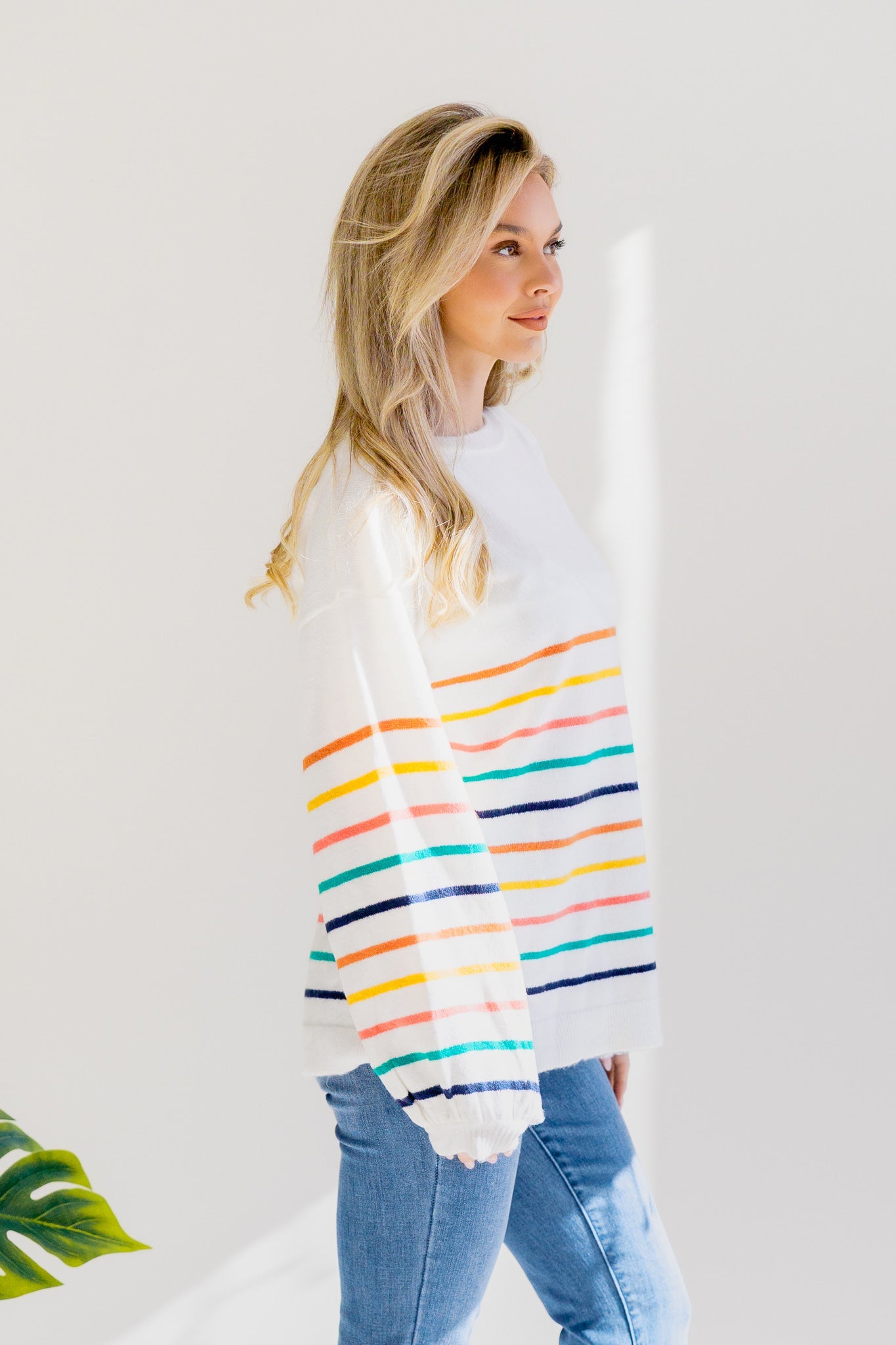 Andree By Unit Rose Mist Stripe Sweater