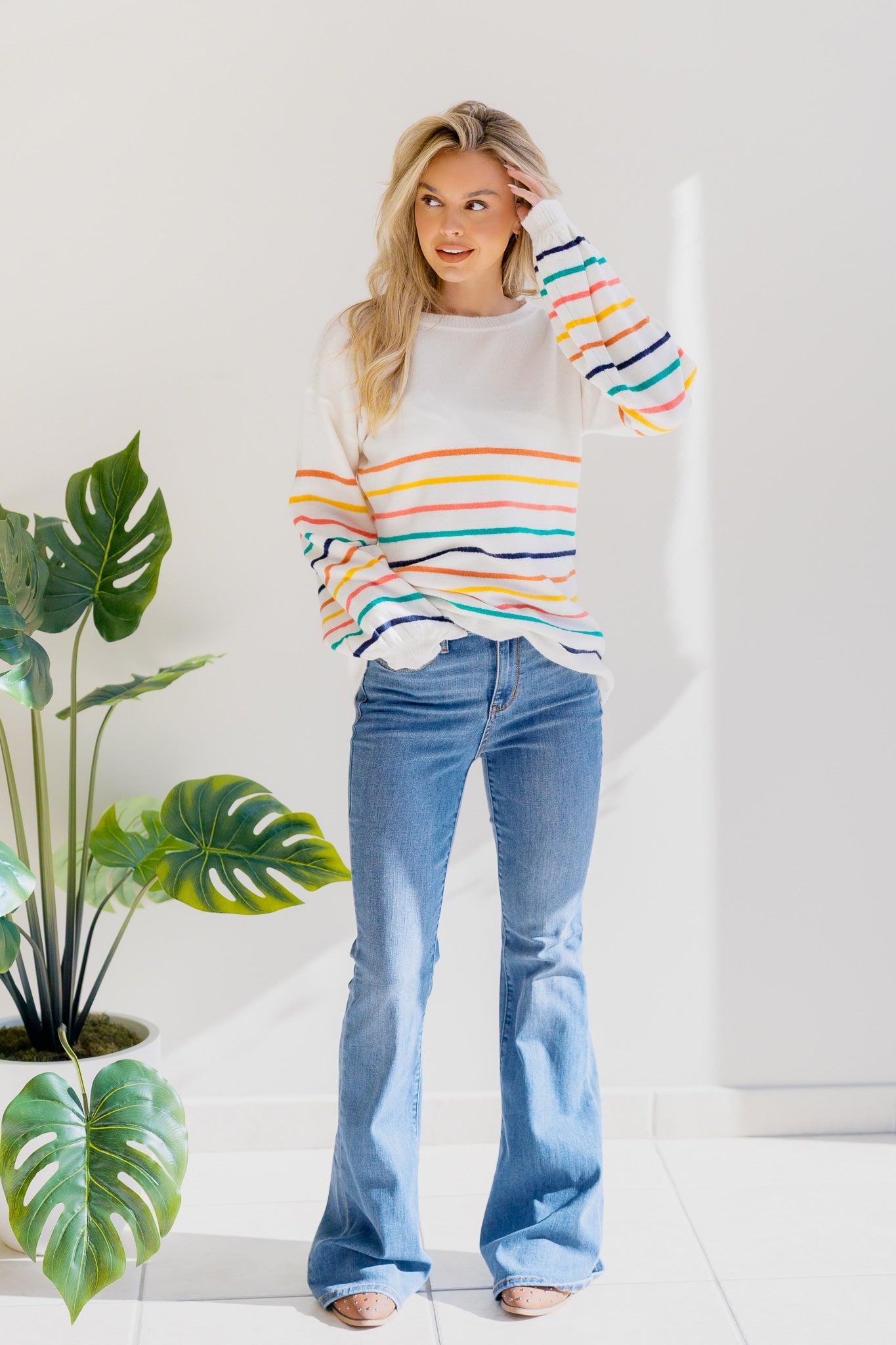 Andree By Unit Rose Mist Stripe Sweater