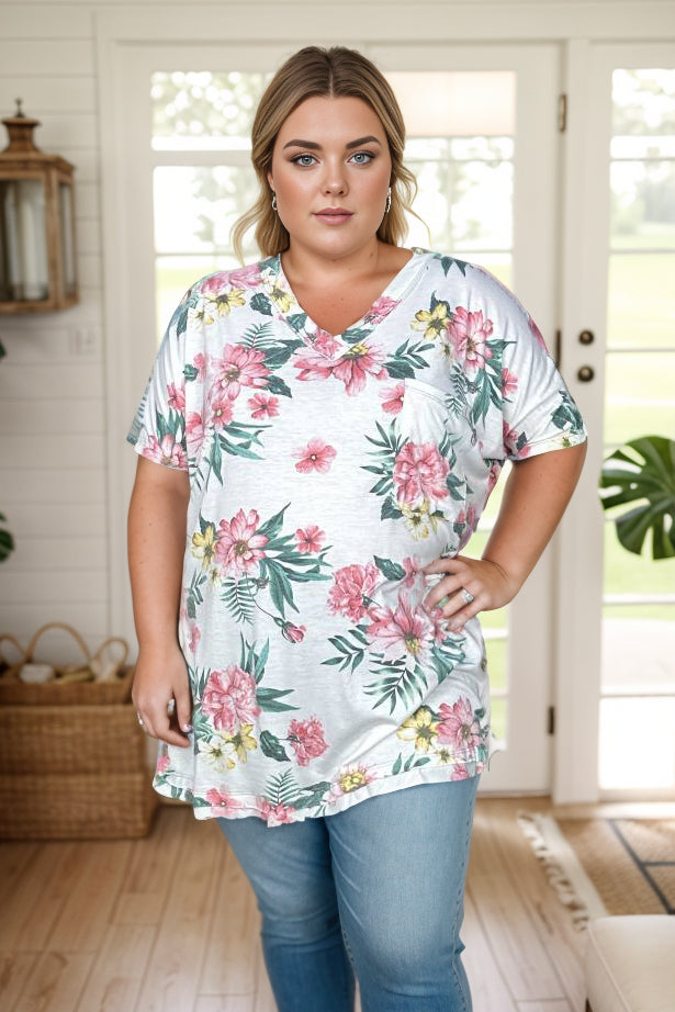 Lovely J Jubilant Floral Tunic