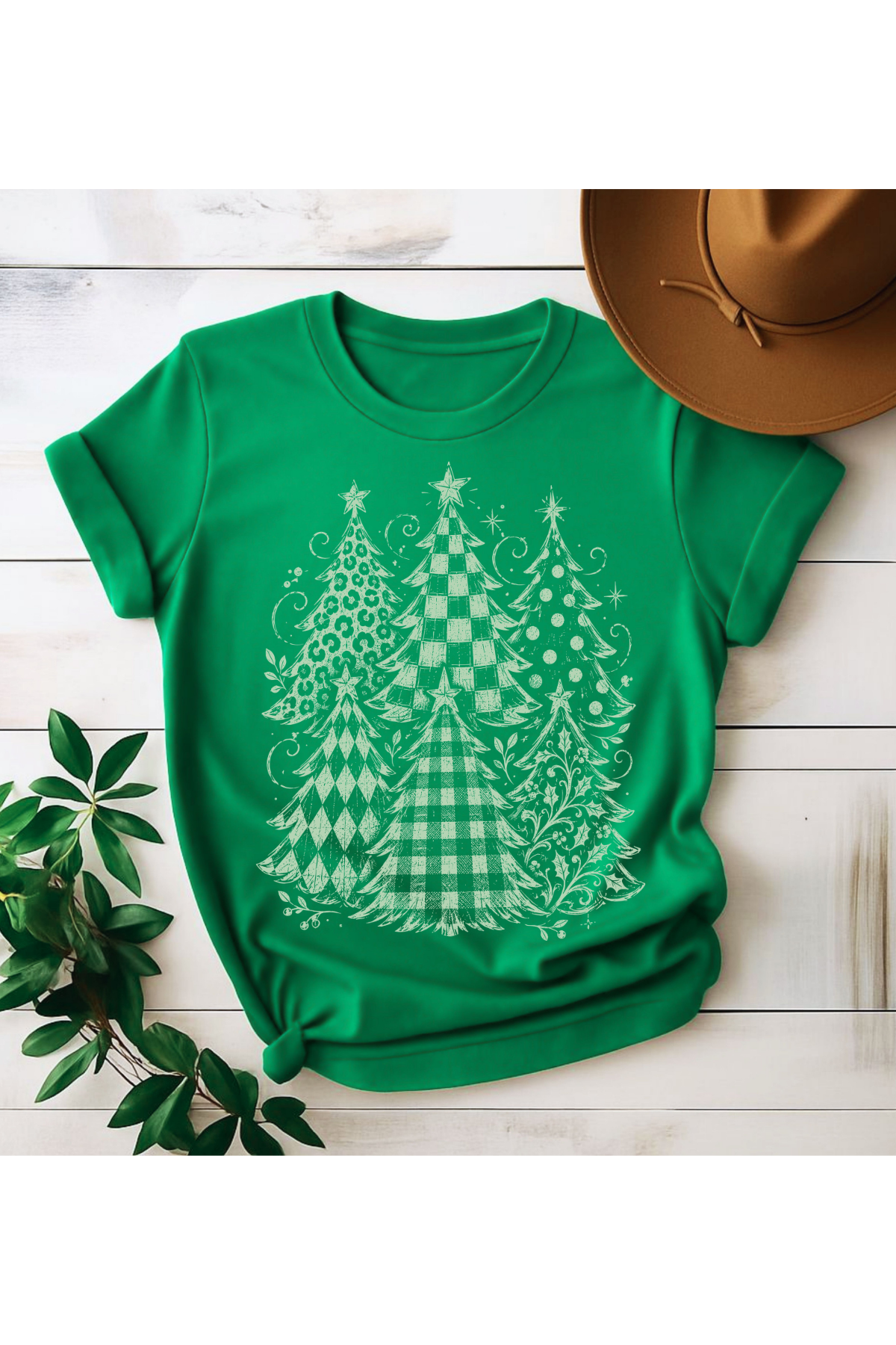 Green Holiday Trees Graphic Tee