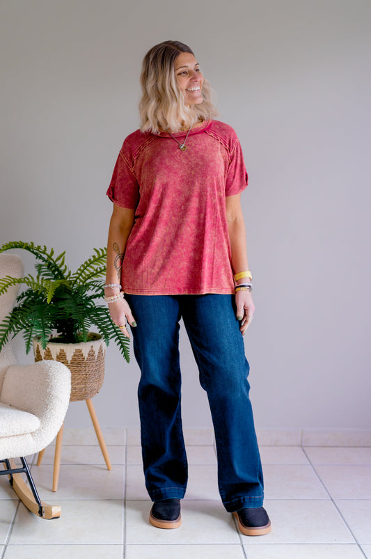 Zenana Love Tide Boatneck Tee