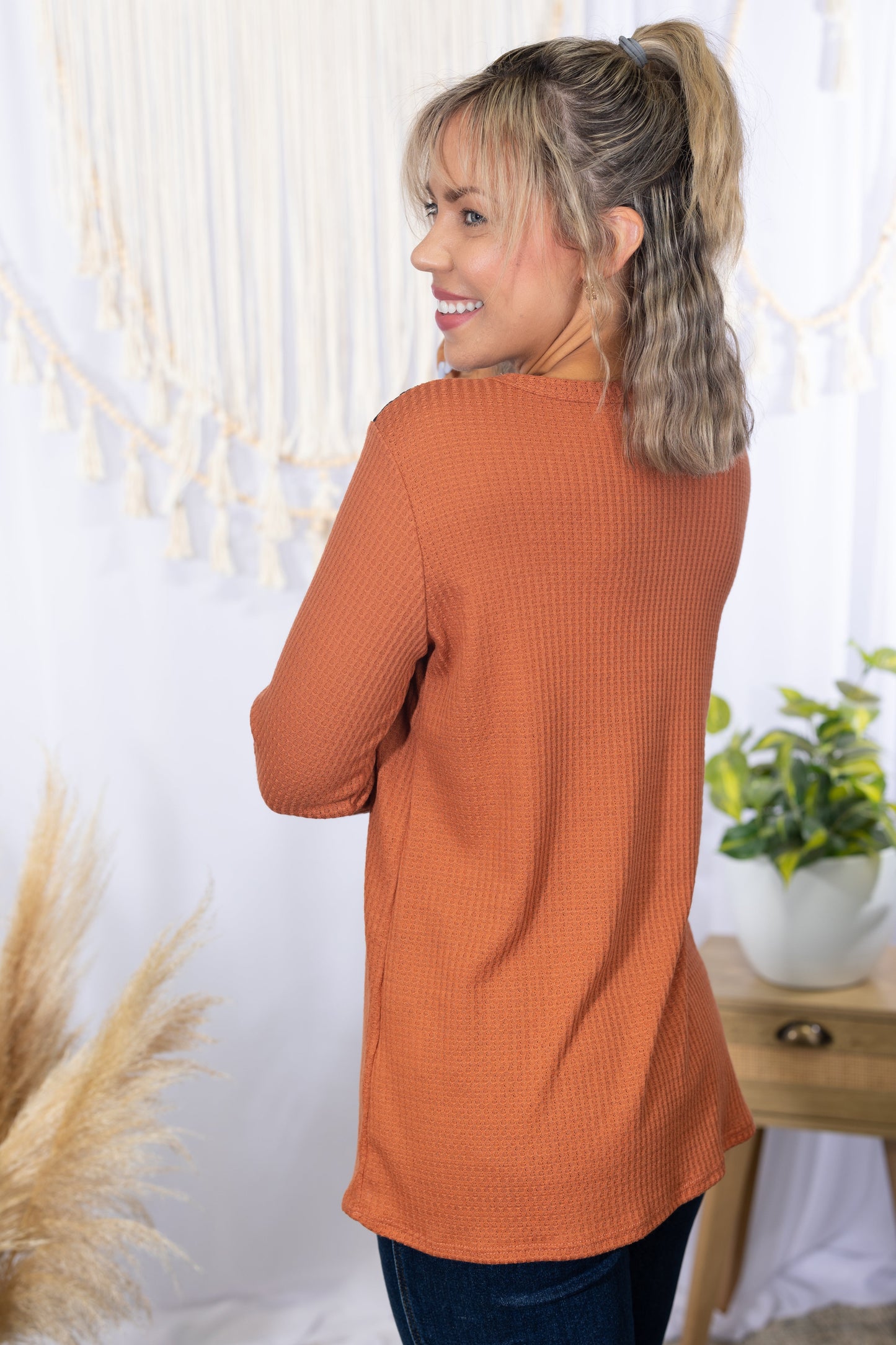 Heimish Lust for Rust Waffle Knit