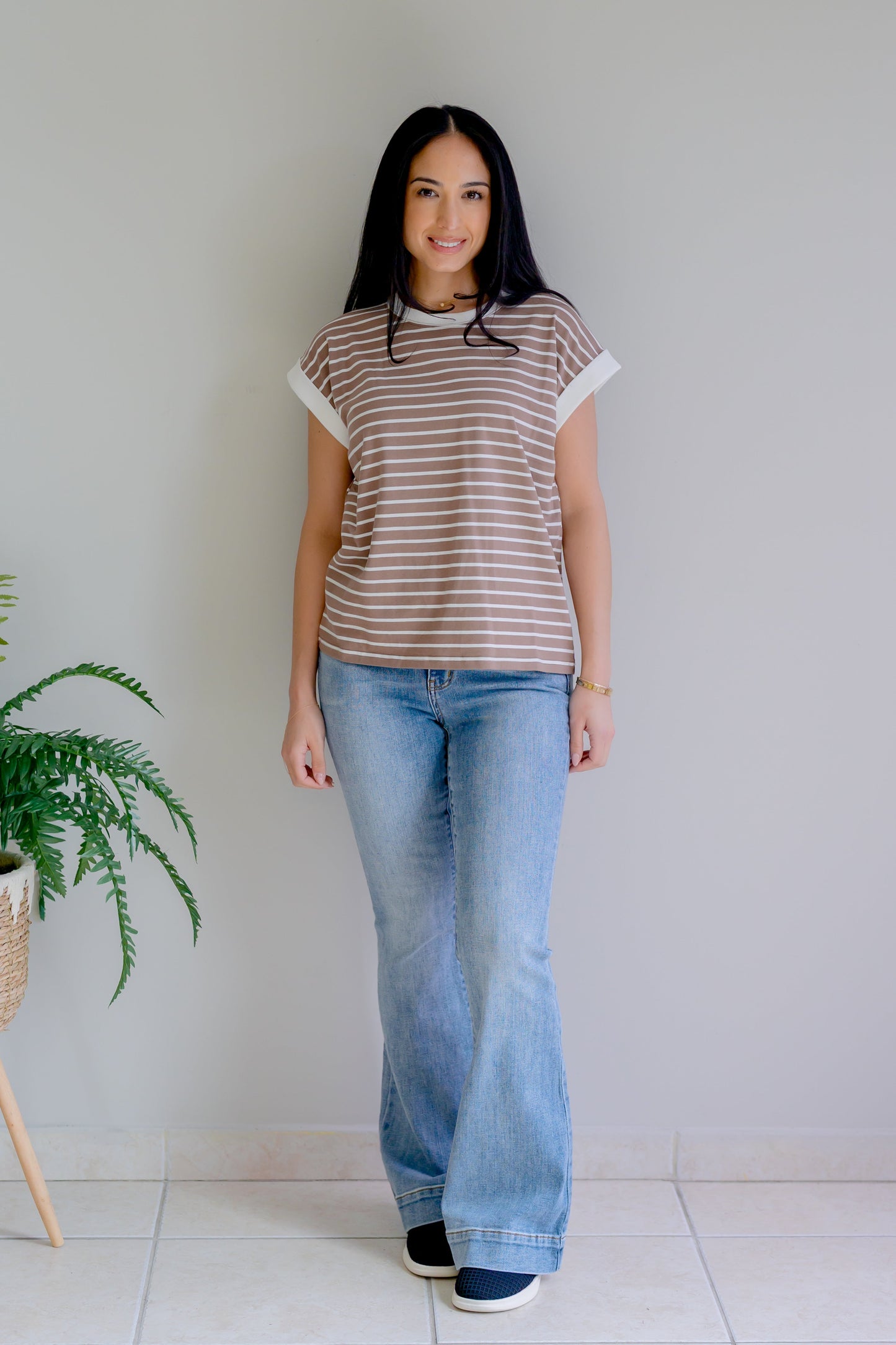 Zenana Magical Mystery Striped Tee