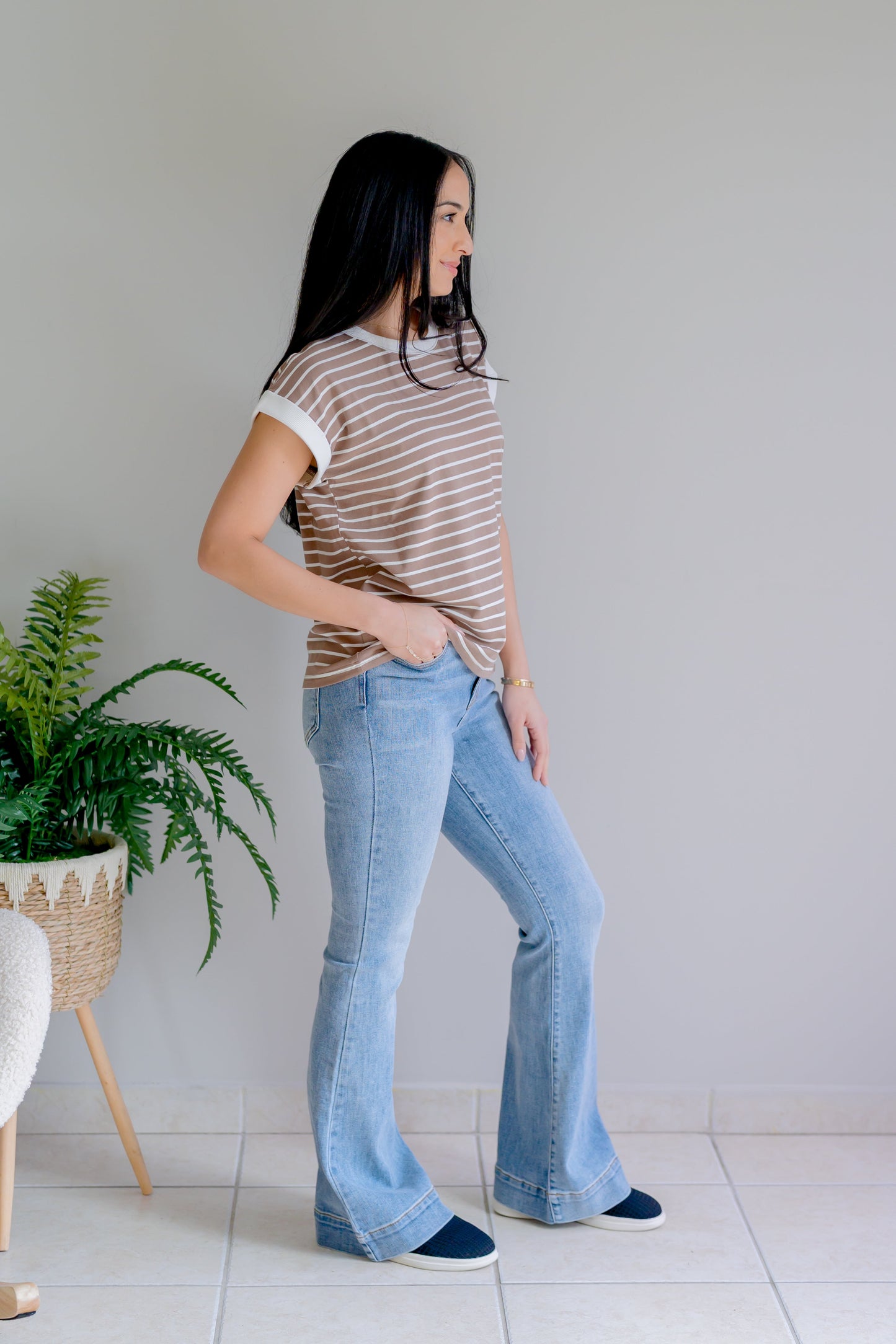 Zenana Magical Mystery Striped Tee