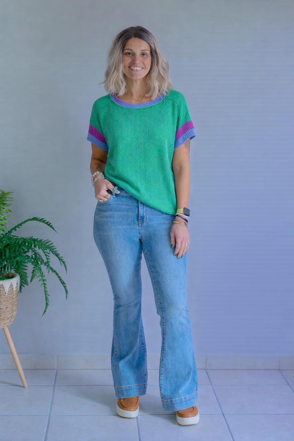 7th Ray Meadowline Colorblock Top