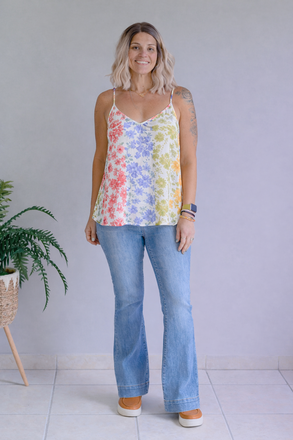 White Birch Meadowpath Floral Top