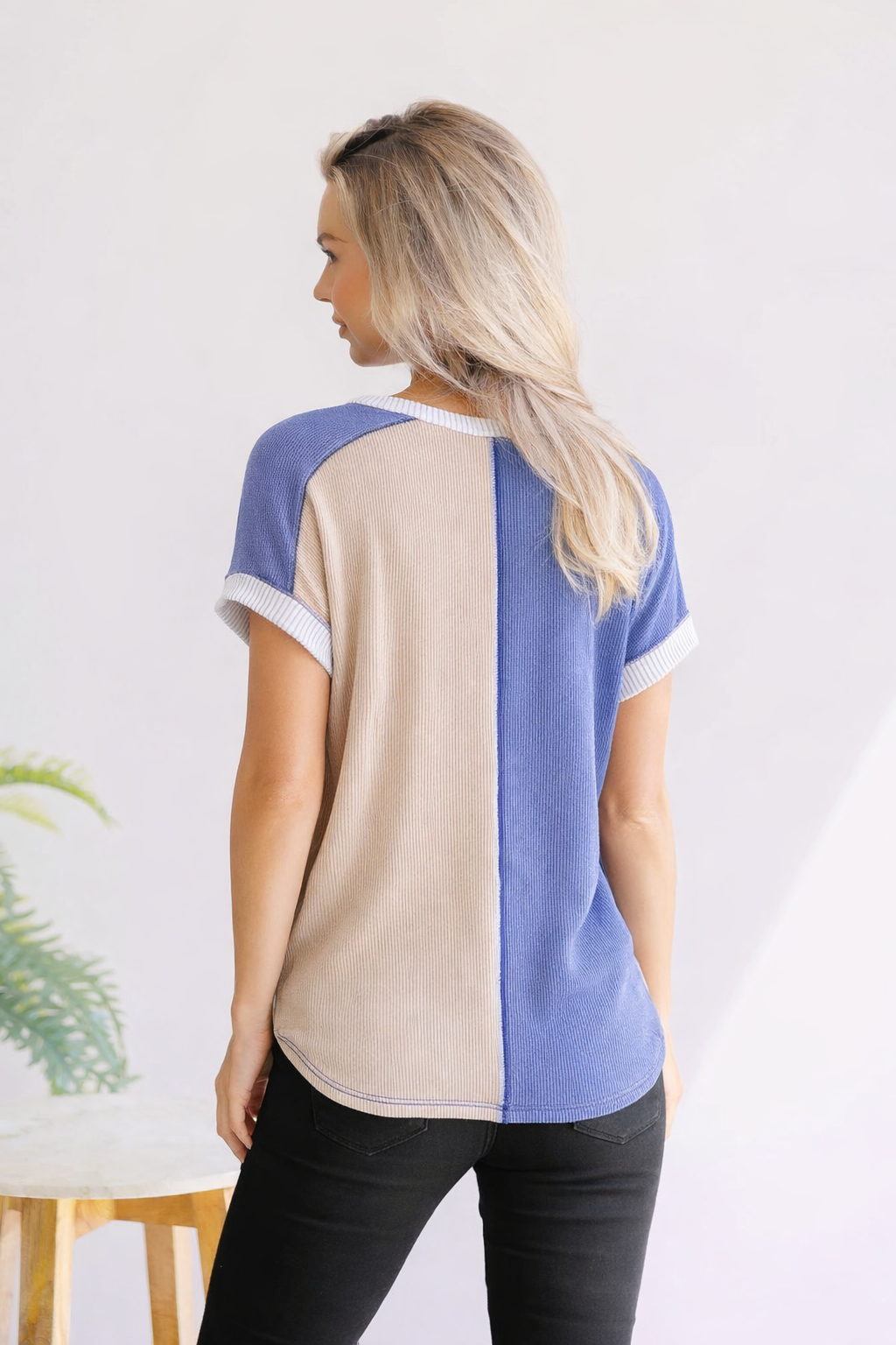 7th Ray Midnight & Sand Button Top