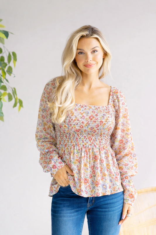 SugarFox Floral Flutter Peplum