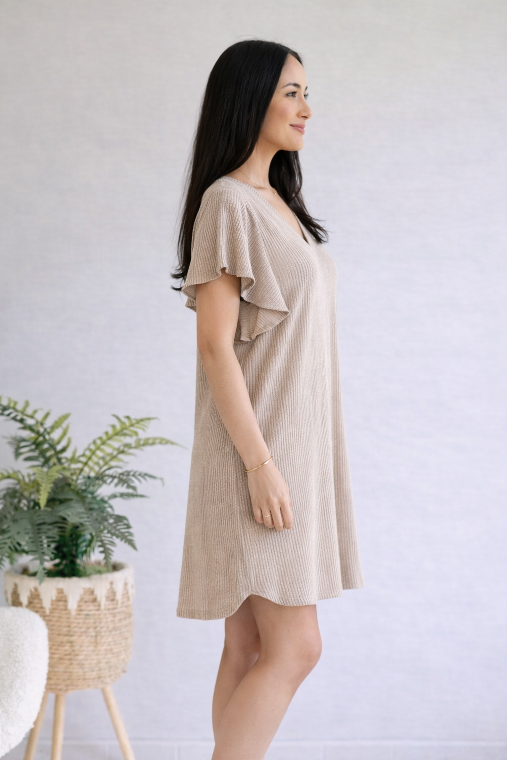 Heimish Natural Form Ruffle Dress