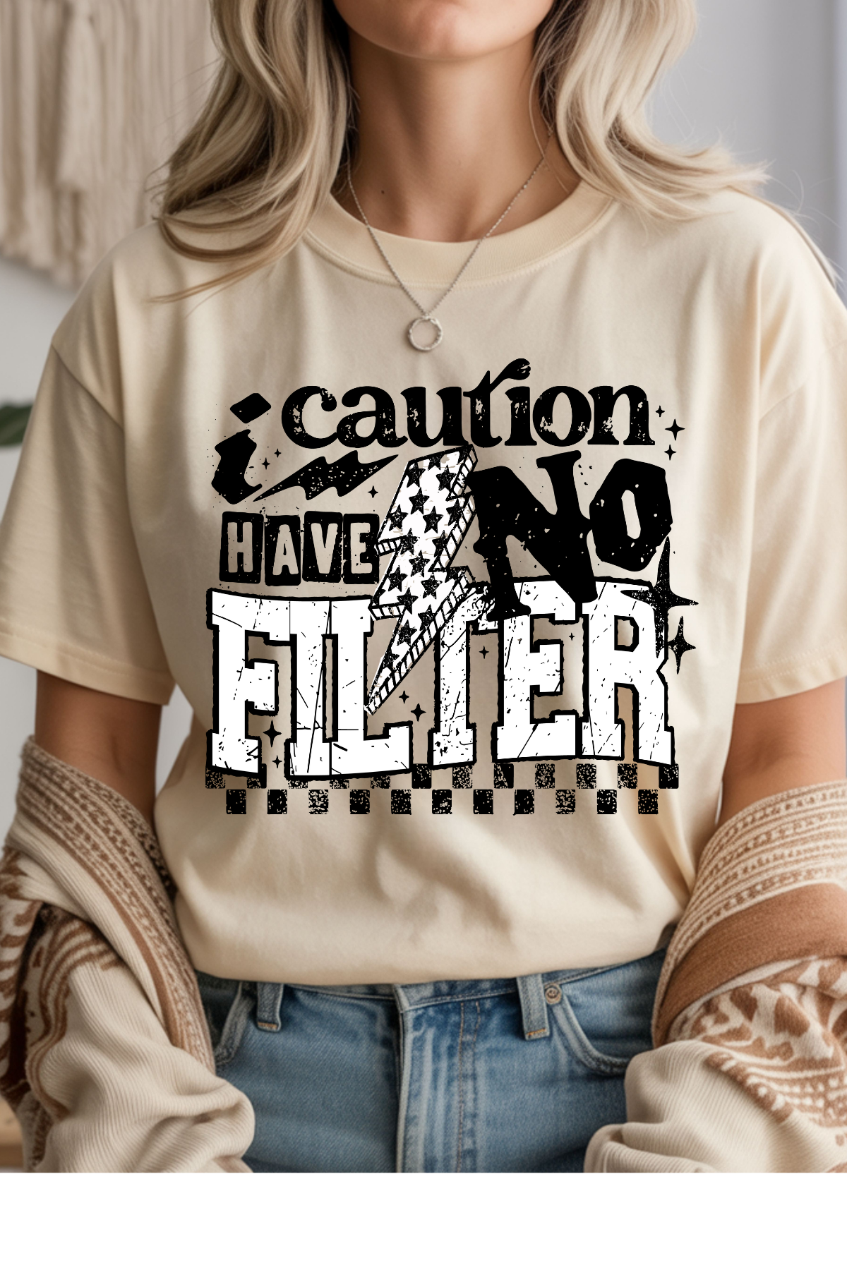 Caution No Filter Graphic Tee