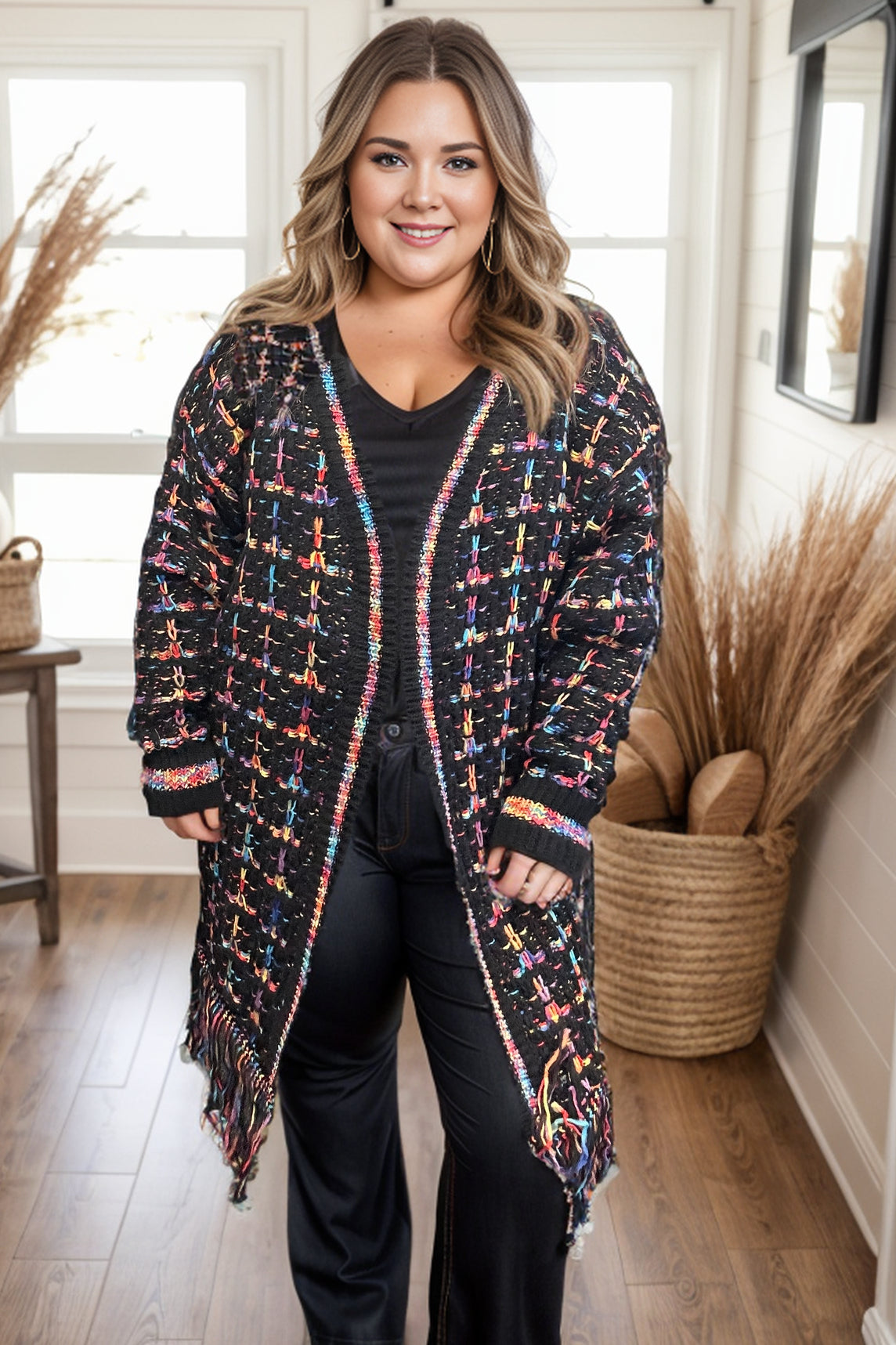 Haptics Neon Wonders - Fringed Cardigan