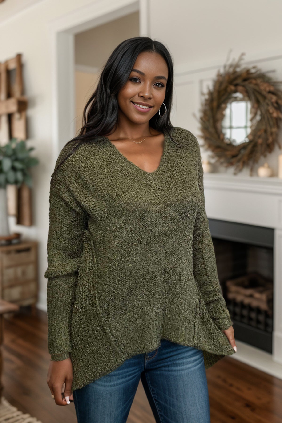 Heimish Olive Delight - Popcorn Sweater