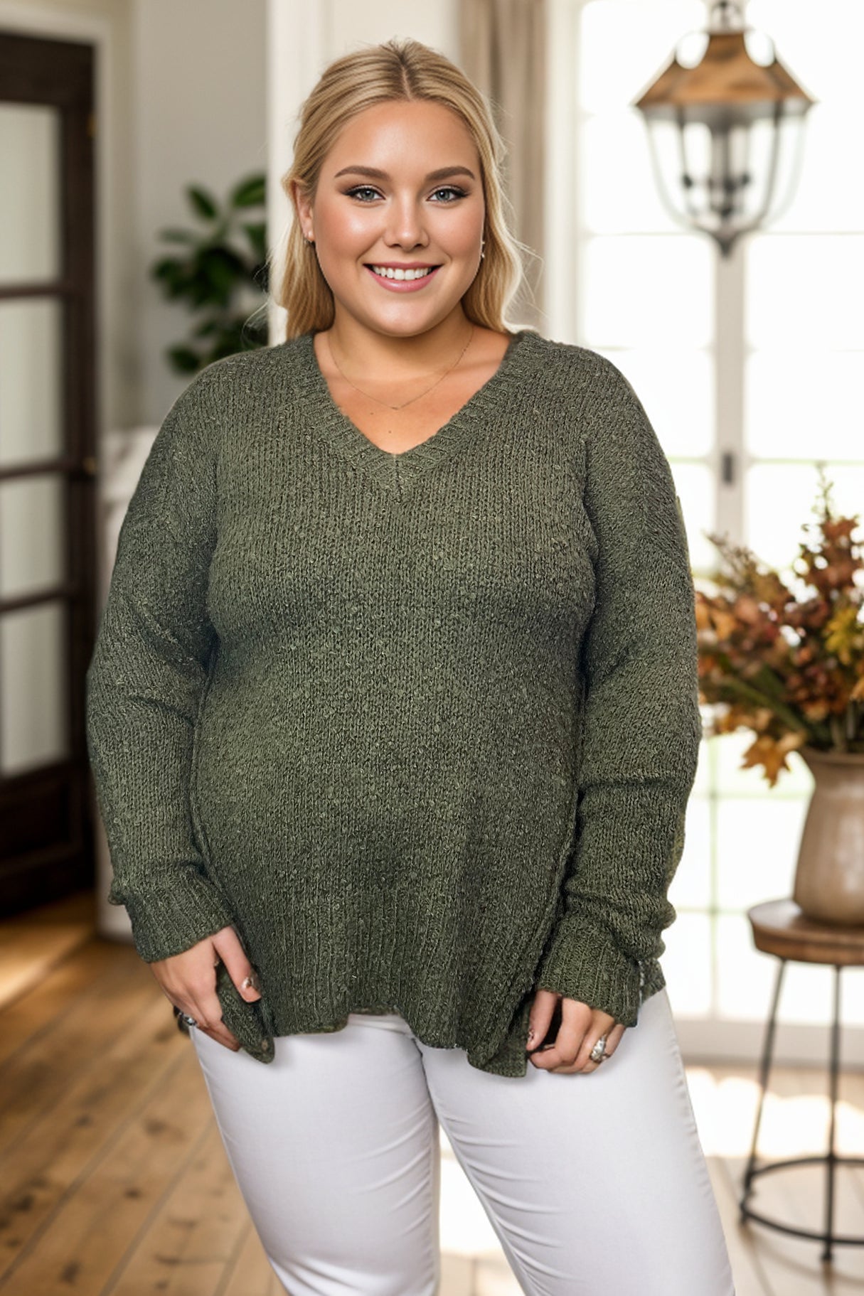 Heimish Olive Delight - Popcorn Sweater