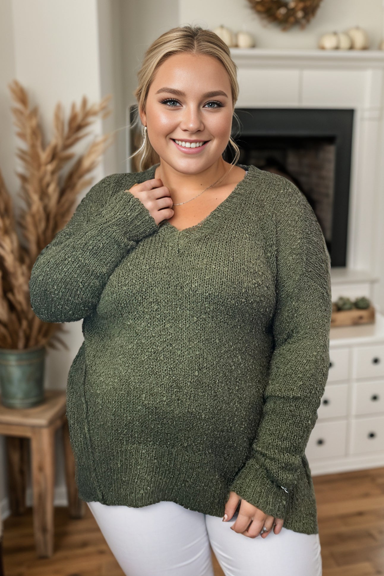 Heimish Olive Delight - Popcorn Sweater