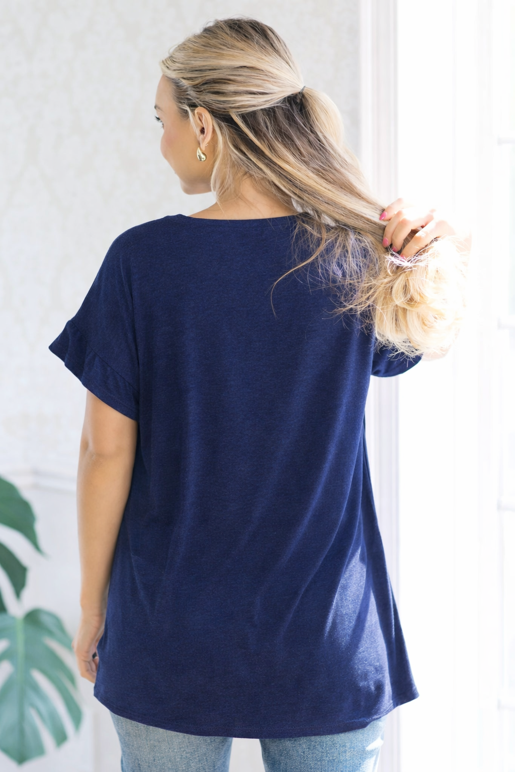 Heimish Patriot Ruffle Top