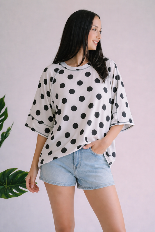 Haptics Play It Cool Polka Dot Top