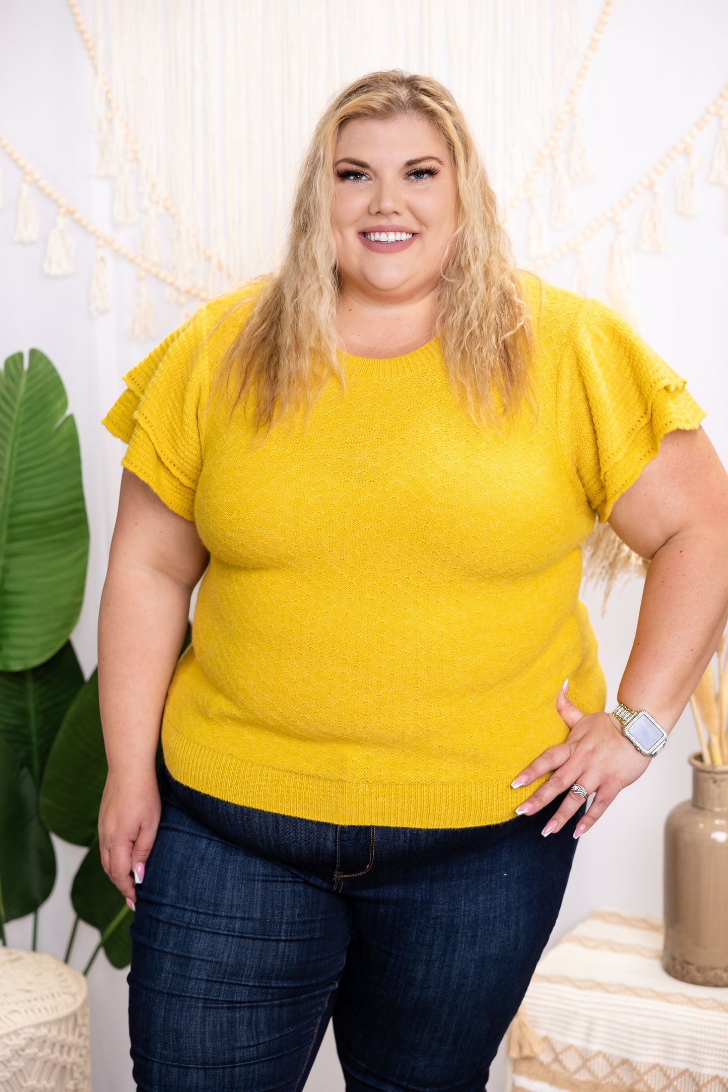 And The Why Queen Bee Ruffle Sleeve