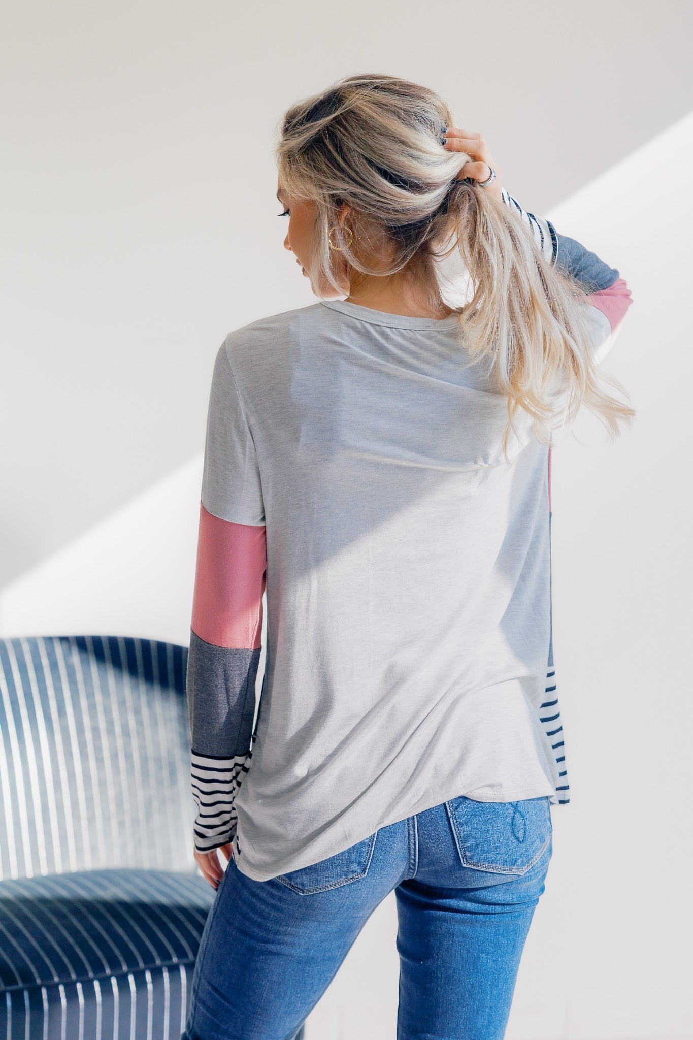 Heimish Rose Smoke Striped Knit