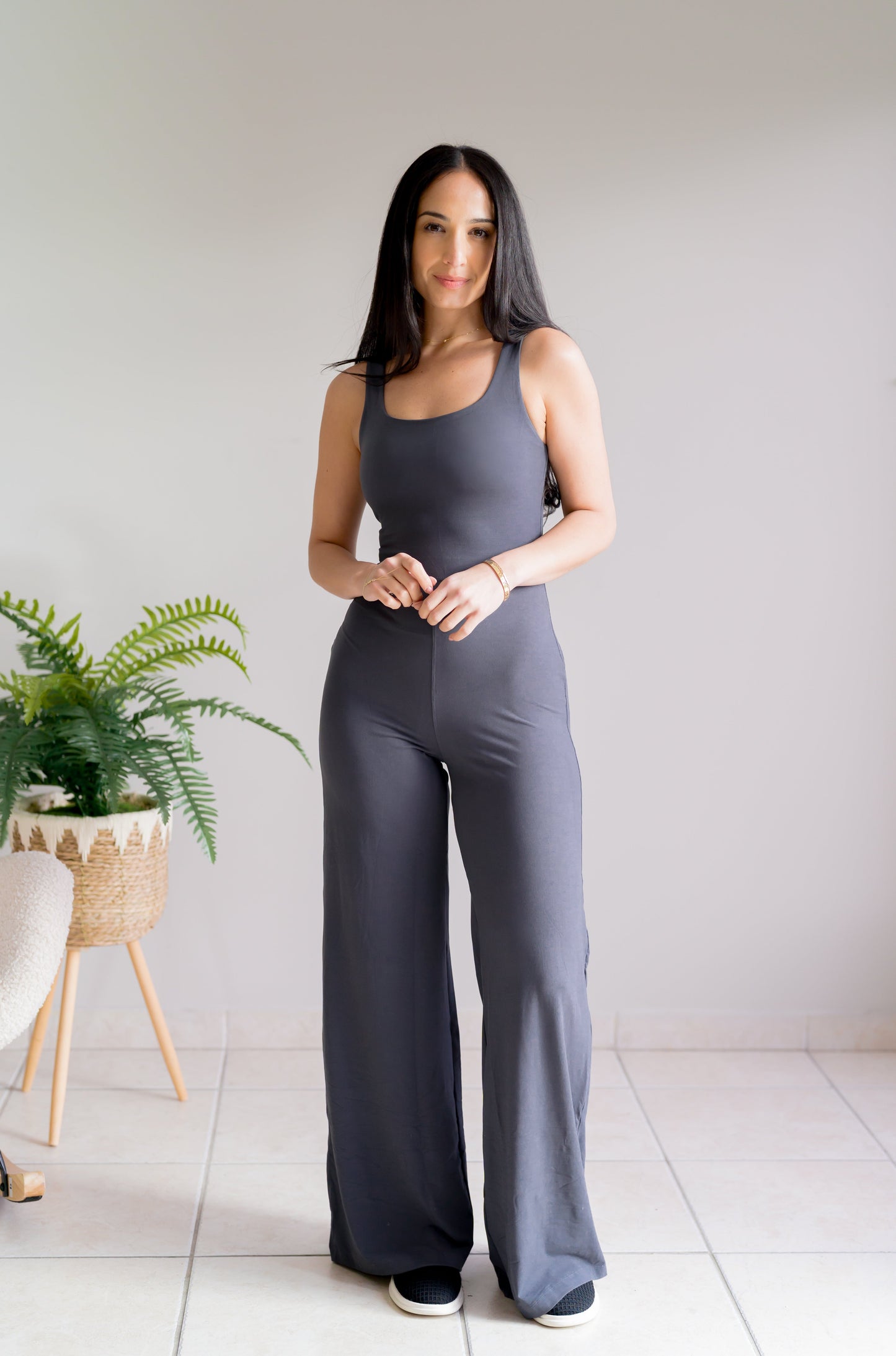 Rae Mode Soft Earth Charcoal Jumpsuit