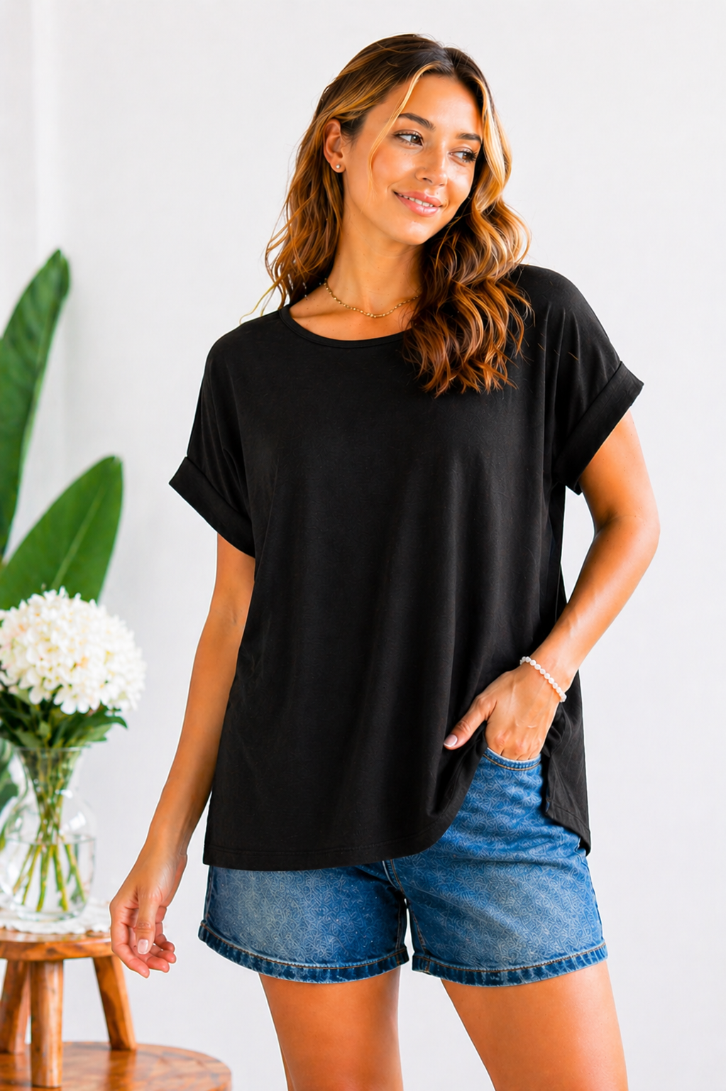 White Birch Staple Short Sleeve - Black