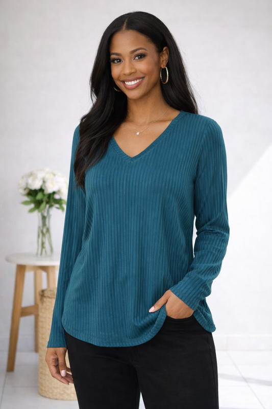 Now N Forever Subtly Striped Long Sleeve Top