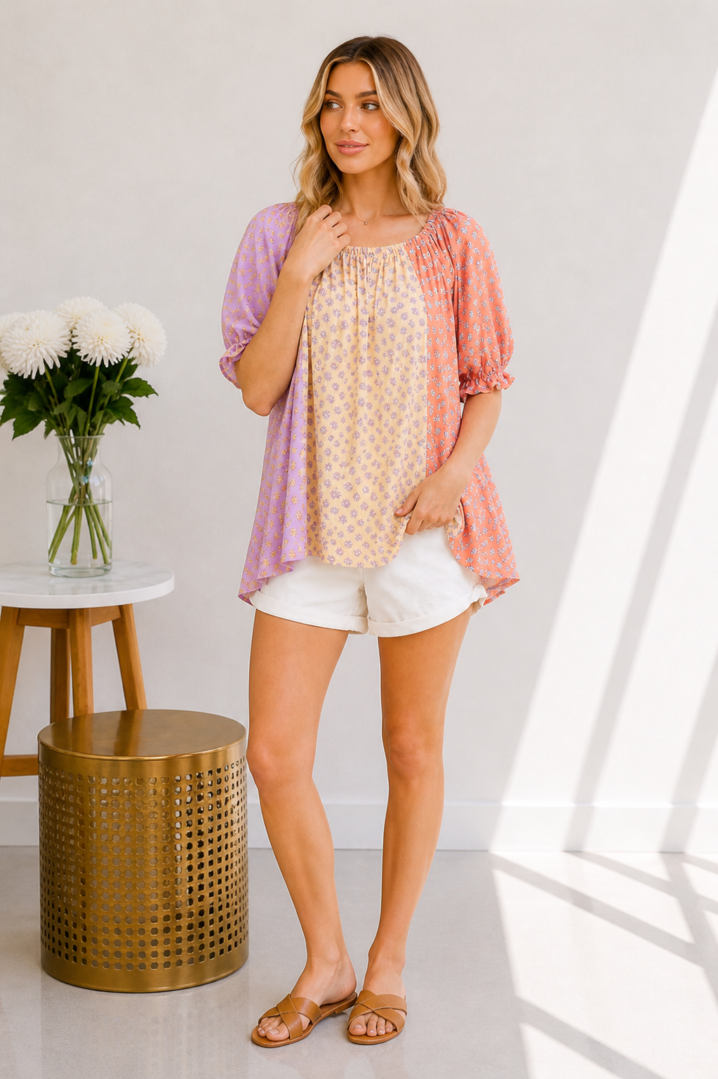 Jade By Jane Sunset Patchwork Top