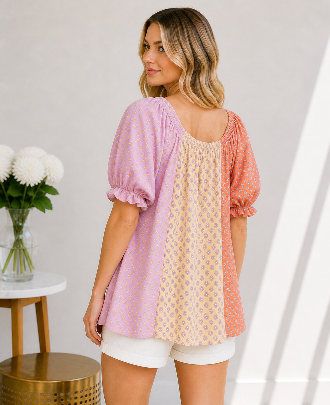 Jade By Jane Sunset Patchwork Top