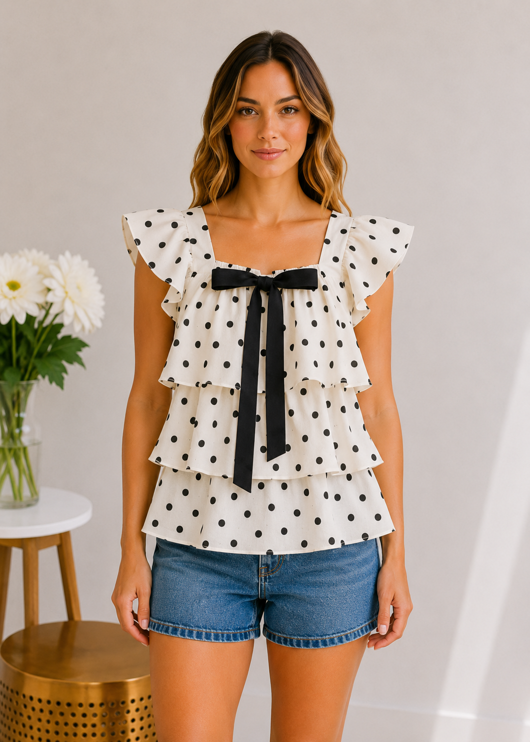 BiBi Sweet Talker Ruffle Blouse