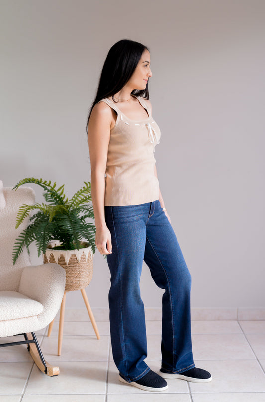 White Birch Windblown Sands Tie Top