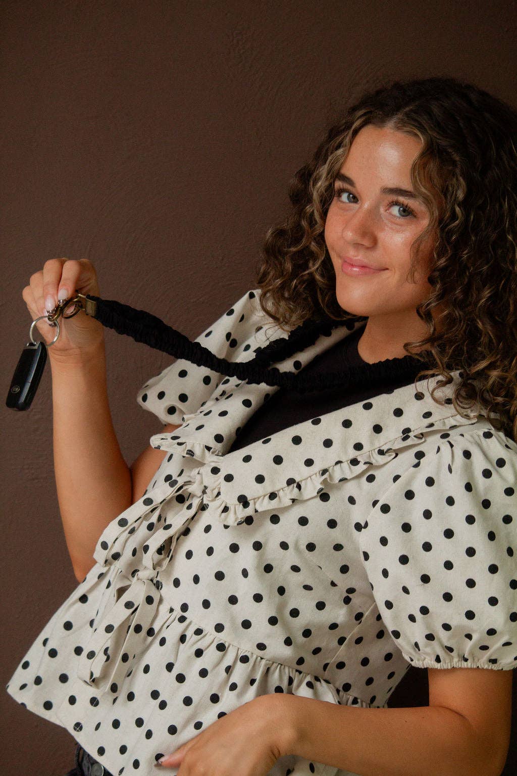 Andi Midnight Ruffle Lanyard