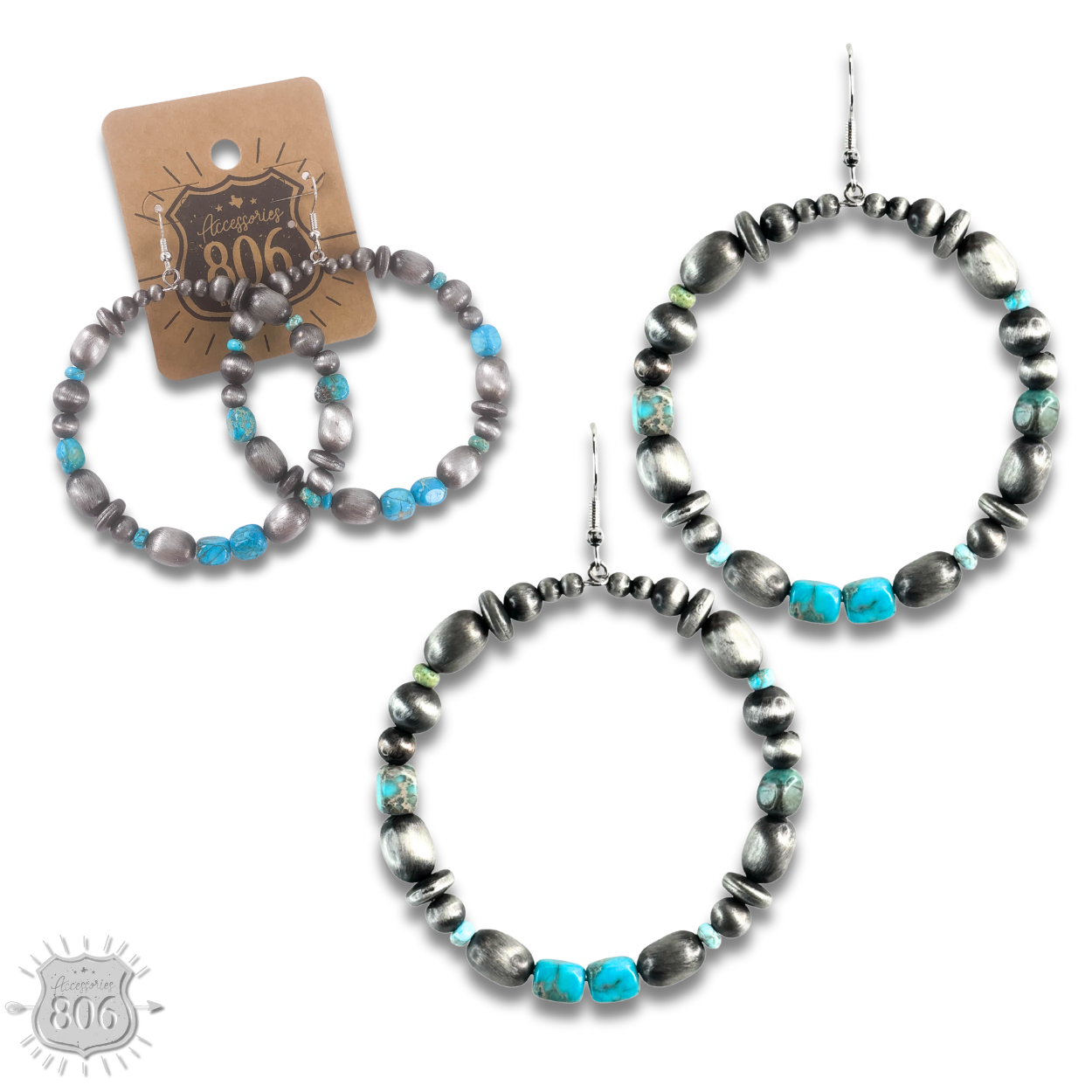Accessories 806 Western burnished bead circle earring