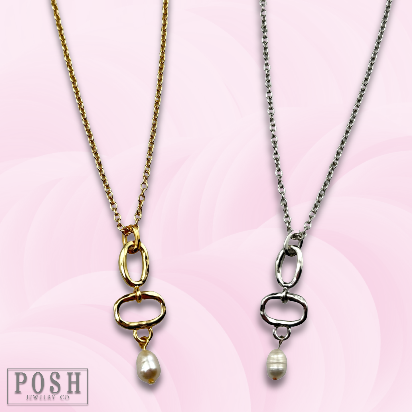 POSH Jewelry Co Chain necklace with pearl drop