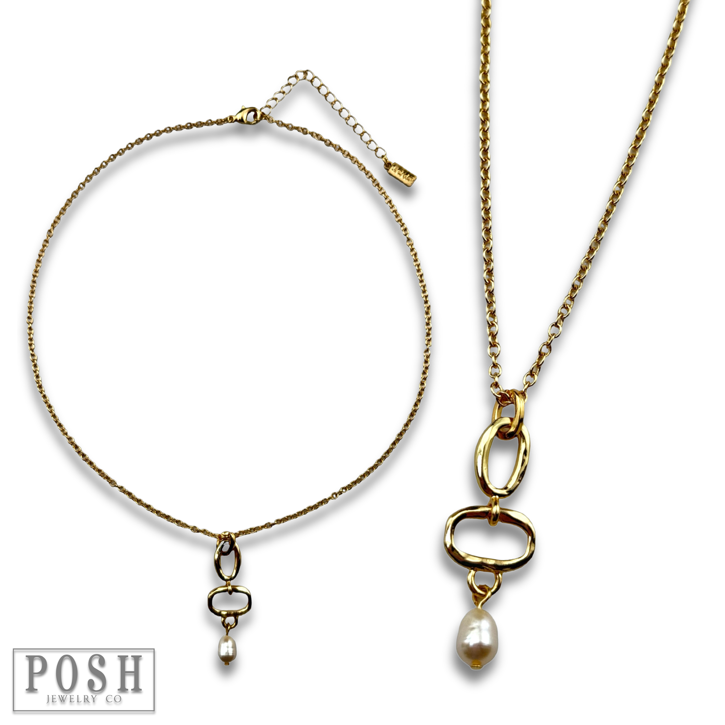 POSH Jewelry Co Chain necklace with pearl drop