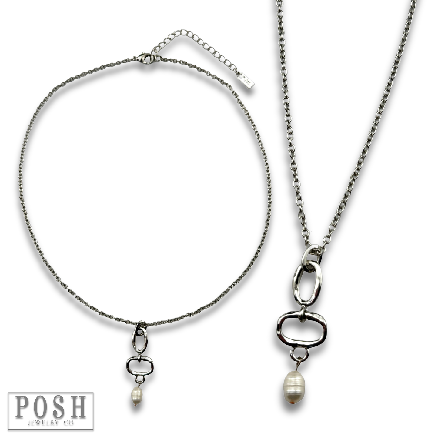 POSH Jewelry Co Chain necklace with pearl drop