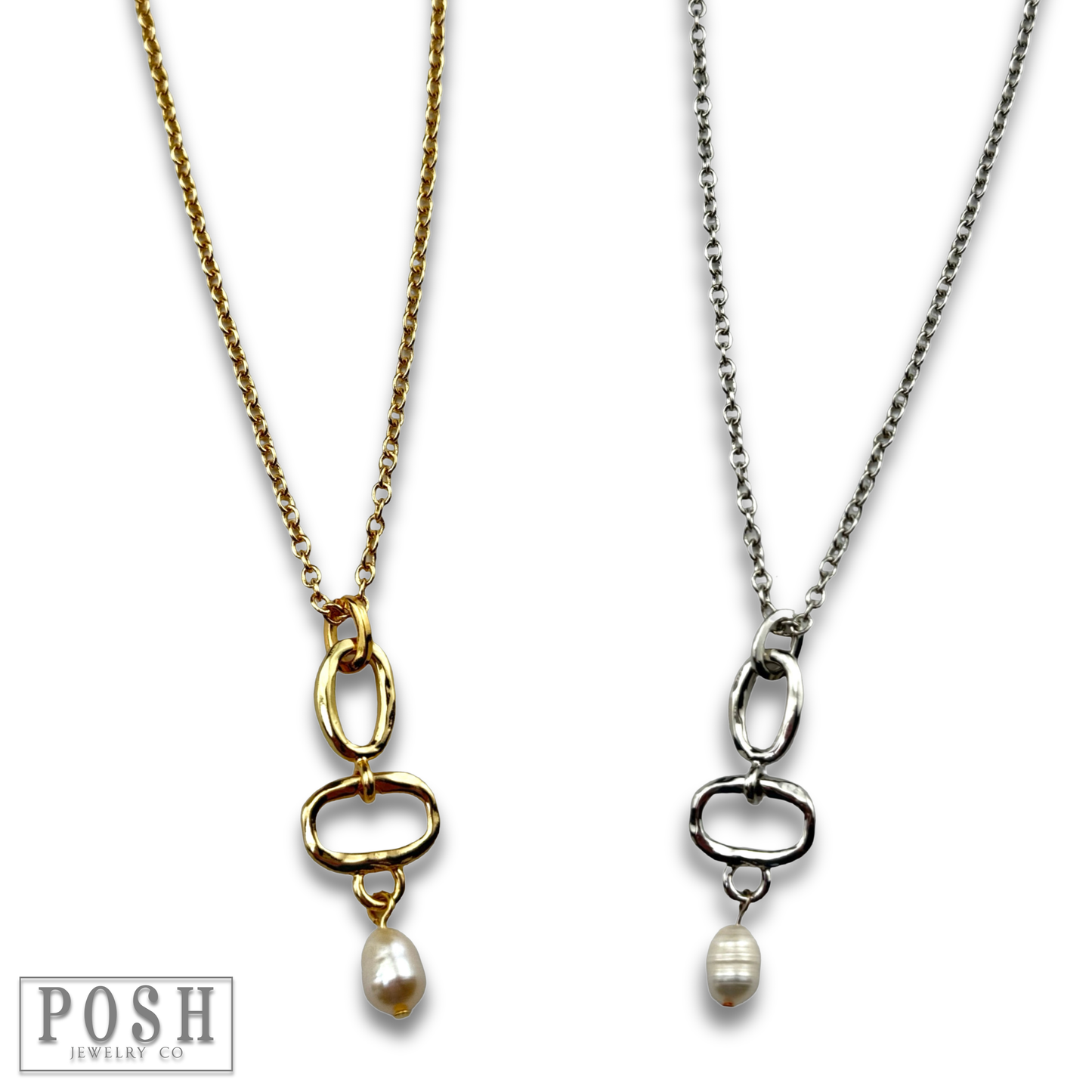POSH Jewelry Co Chain necklace with pearl drop