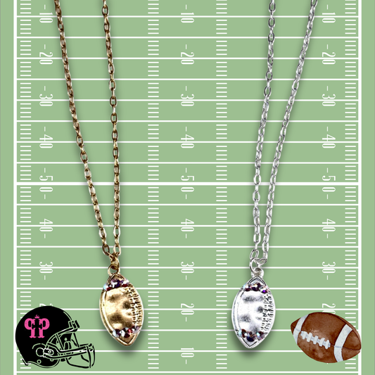 Pink Panache Football necklace with Austrian crystals