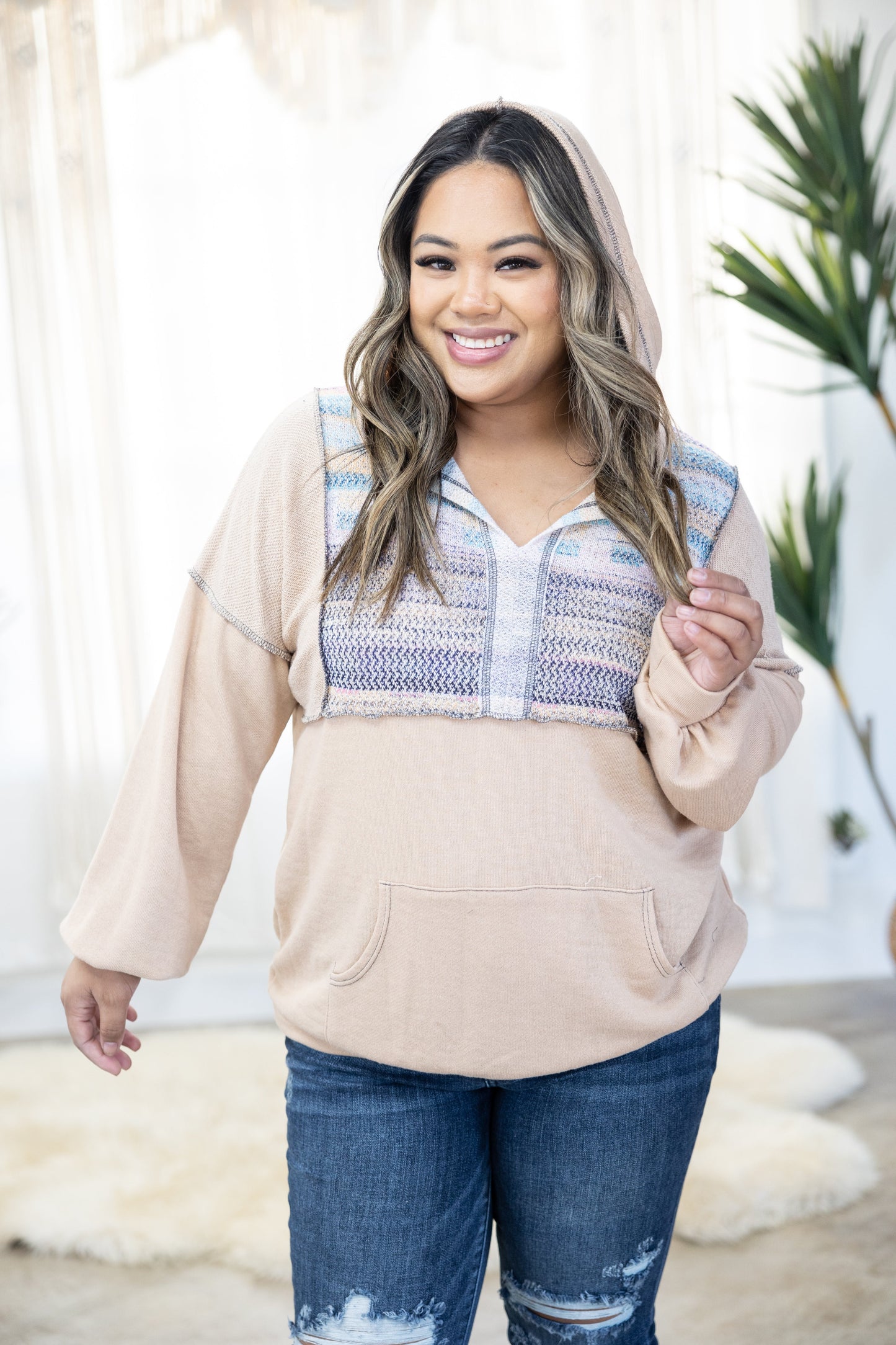 Lovely Melody Digital Vibing Taupe Hoodie