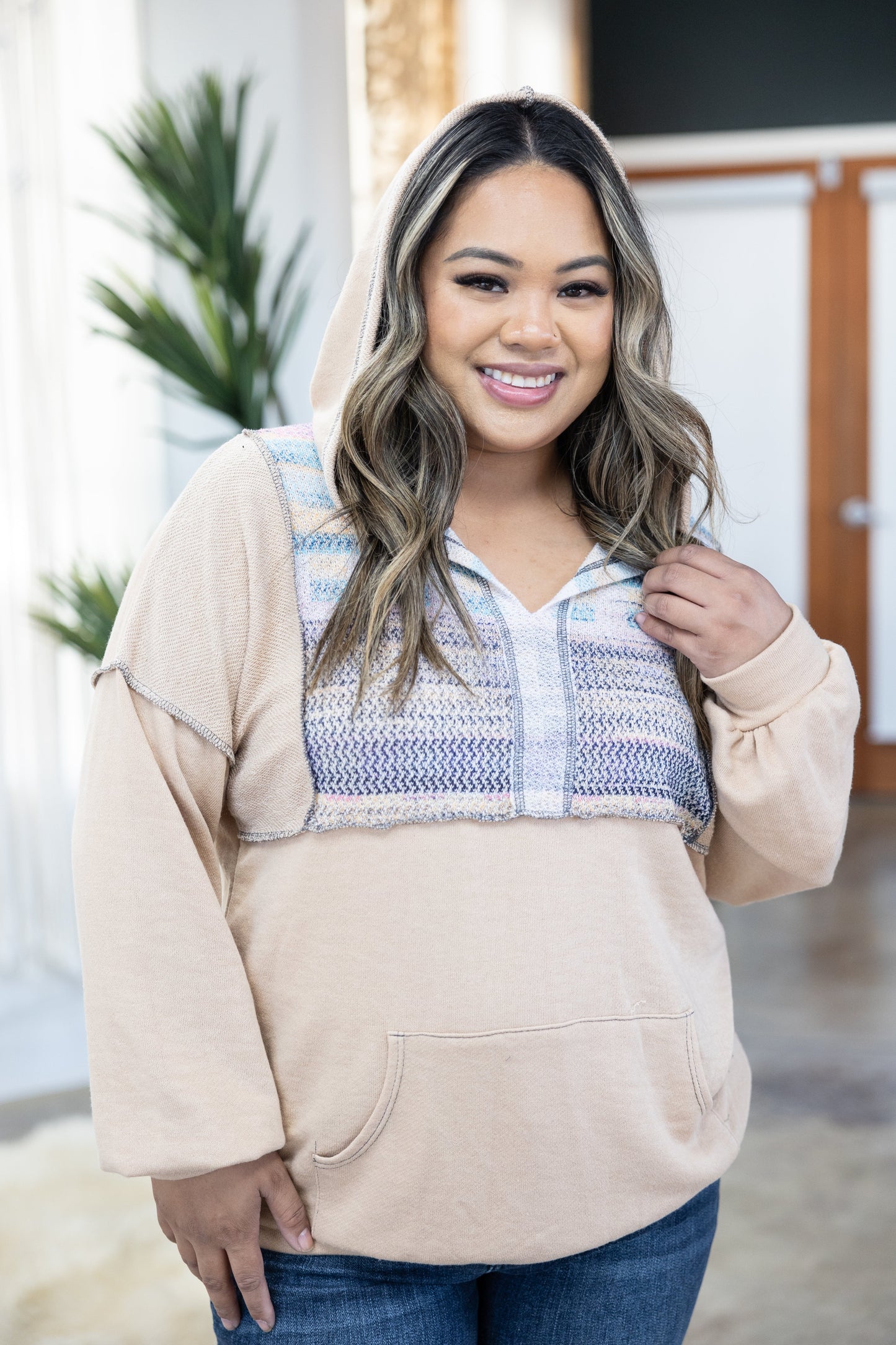 Lovely Melody Digital Vibing Taupe Hoodie