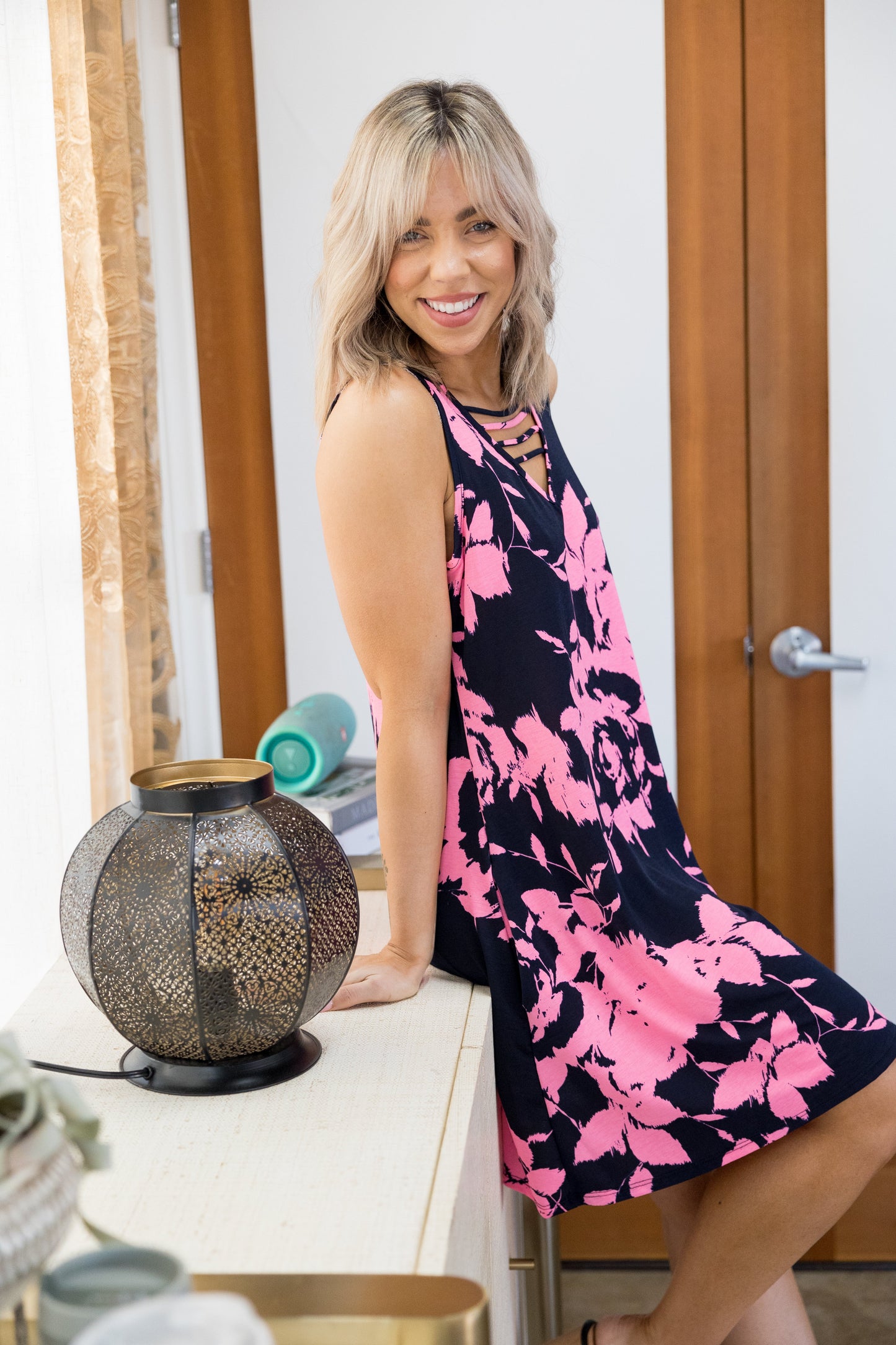 Heimish Neon Floral Swing Dress