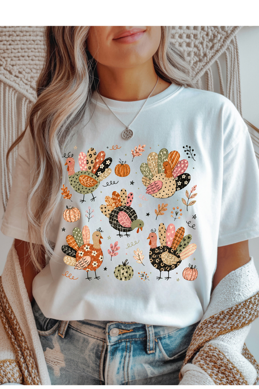 Fall Turkeys Graphic Tee